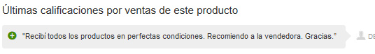 calificaciones de compradores