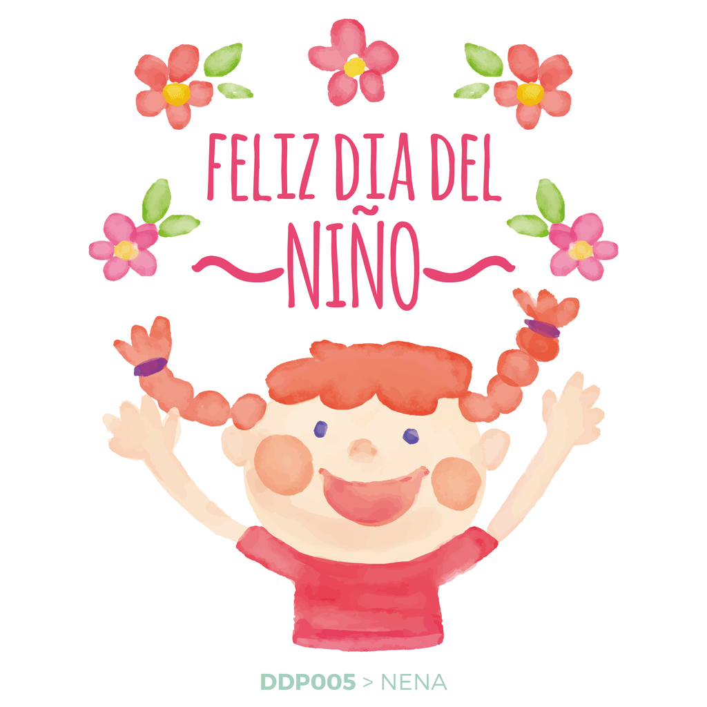 Niños Acuarela Nena - Cartel en Vinilo Día Del Niño