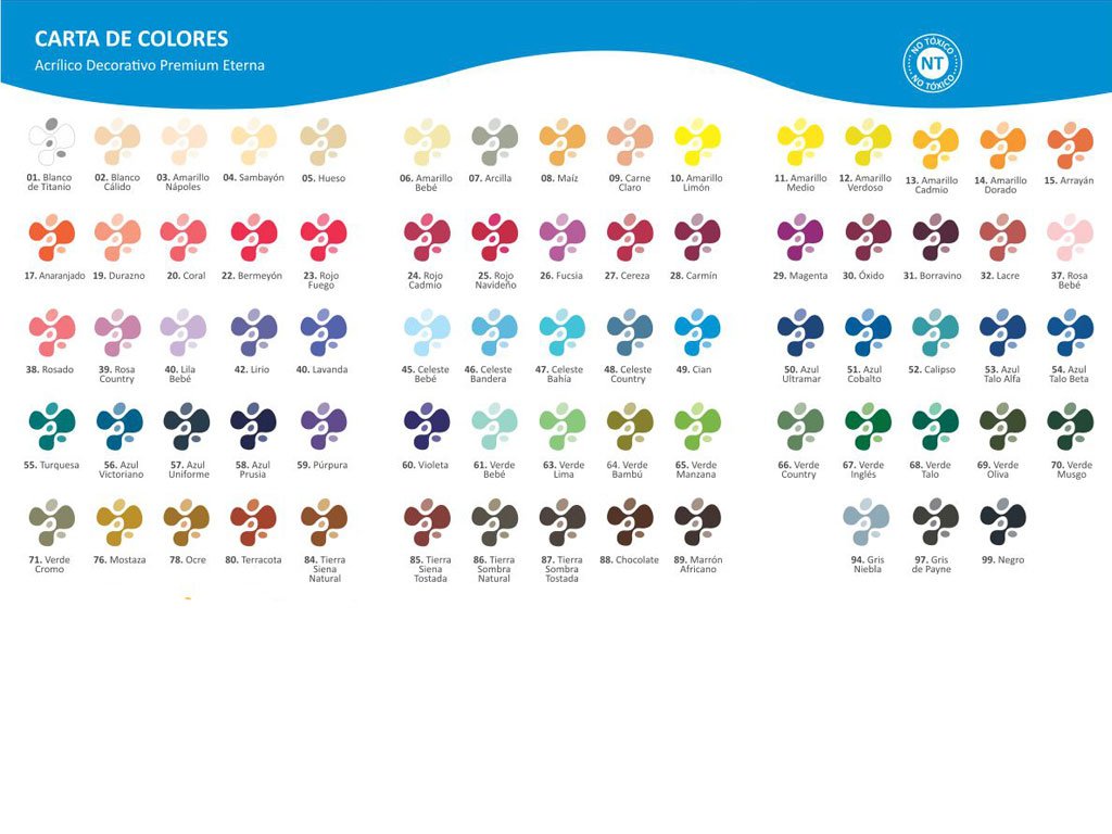 Acrílico decorativo Eterna pack de 5 potes de 250ml 
