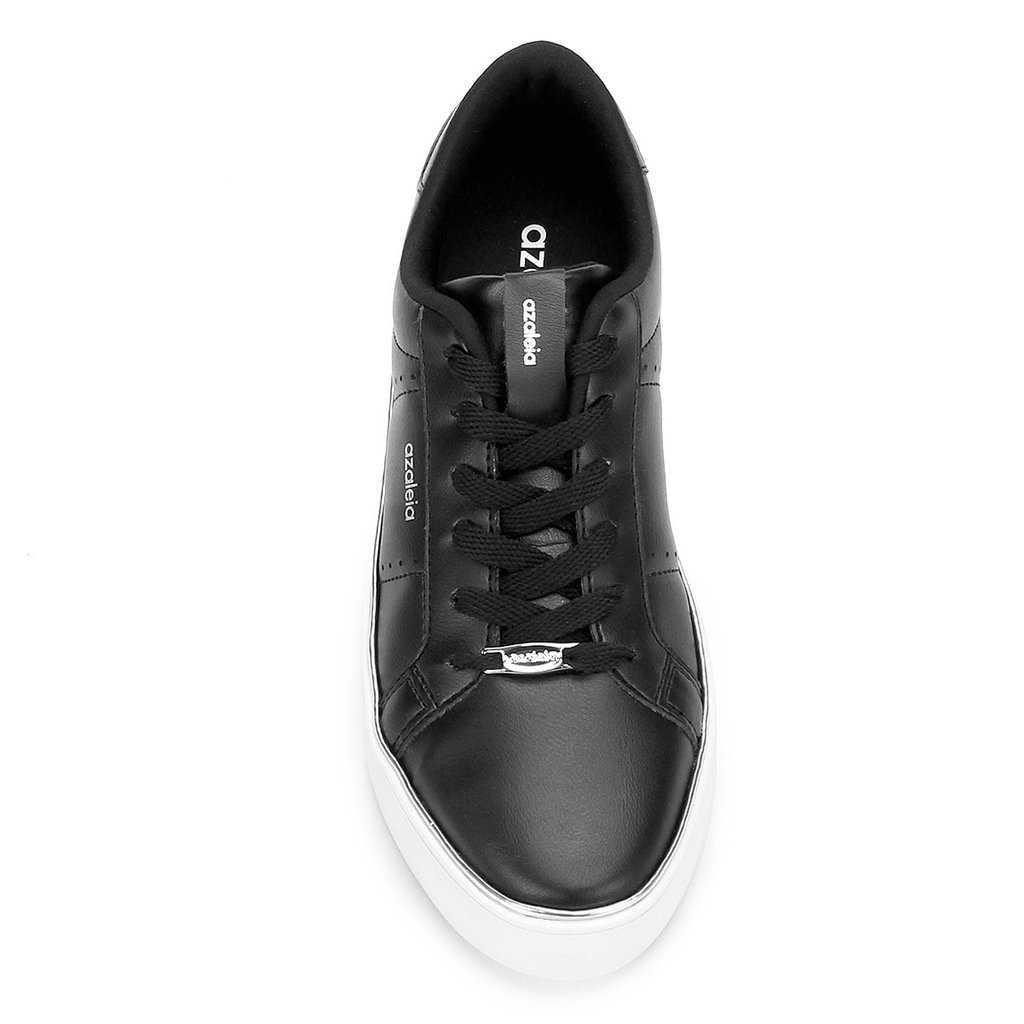 tênis azaleia flatform friso metalizado