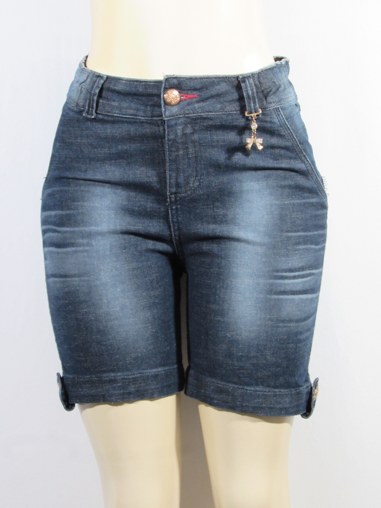 bermuda jeans meia perna feminina