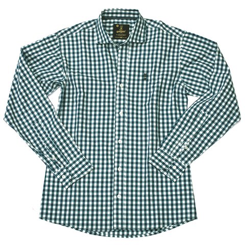 camisa blanca cuadros azules