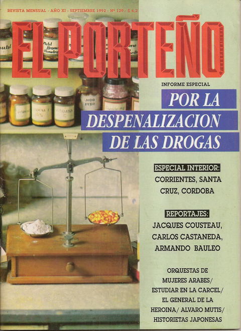 El Porteño N°129 - SEPTIEMBRE DE 1992 Nestor Kirchner Alvaro Mutis Jean Cocteau Carlos Castaneda