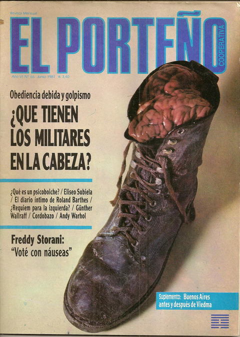 ElPorteño N° 66 - Junio 1987 - Eduardo Galeano - Andy Warhol - Subiela - Caparros - Revistas femeninas Roland Bhartes Militares