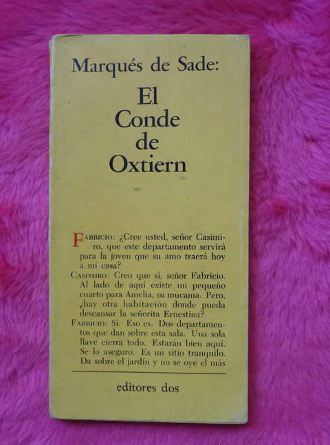 El conde de Oxtiern de Marques de Sade - Traduccion y prologo Juan Jacobo Bajarlia