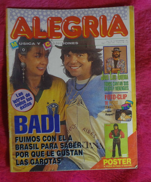 Revista Alegría - Noviembre de 1991 - Chayanne en Argentina - Rodrigo Bueno