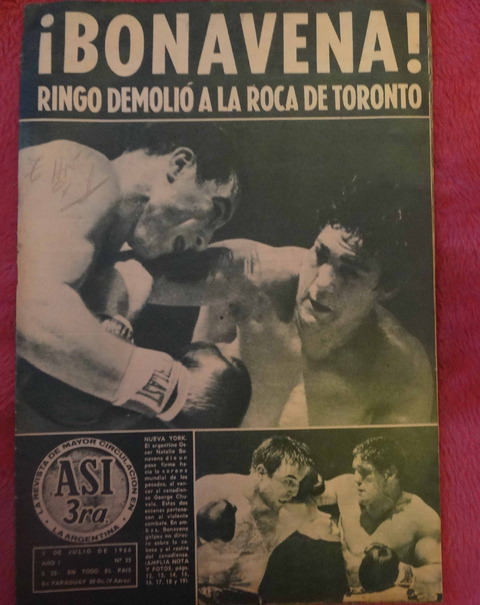 Revista Así - N°32 - 2 de Julio de 1966 - Ringo Bonavena demolió a La Roca en Toronto