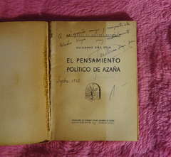 El pensamiento politico de Azaña de Guillermo Diaz Doin - Firmado por el autor