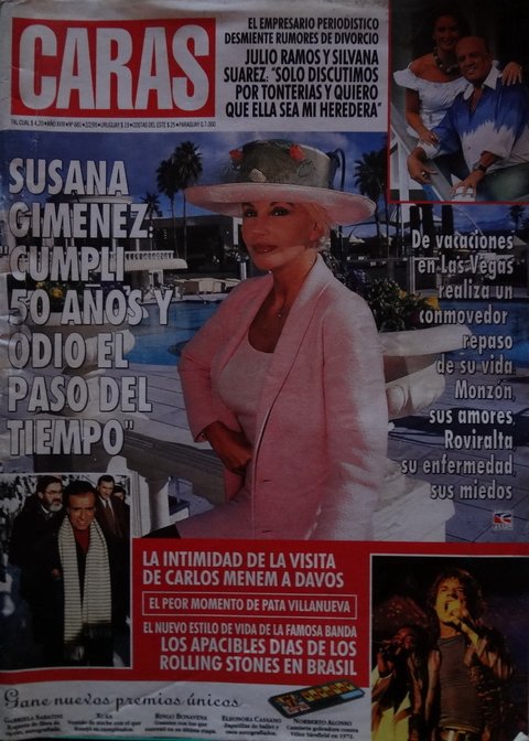 REVISTA CARAS n°681 02 de Febrero de 1995 - Susana Gimenez a los 50 - Raphael - Carolina Peleritti