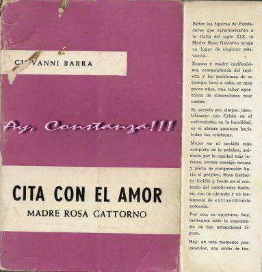 Cita con el amor Madre Rosa Gattorno por Giovanni Barra 