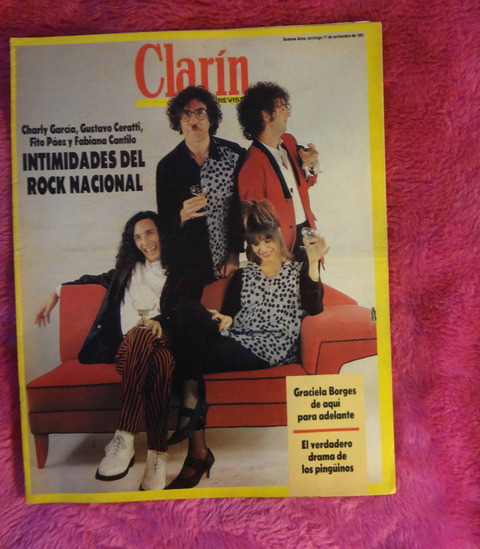Clarín revista 17 de noviembre de 1991 Charly Garcia Gustavo Cerati Fito Paez Fabiana Cantilo