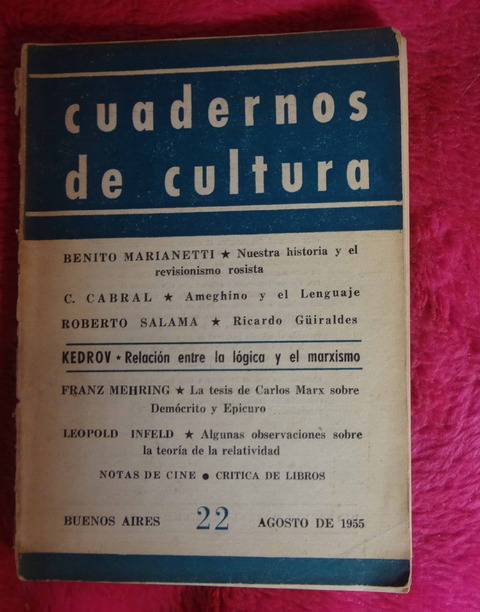 Cuadernos de Cultura N°22 - Agosto de 1955