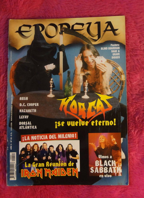 revista Epopeya Año 3 N° 22 - Marzo de 1999 - Iron Maden - Black Sabbath