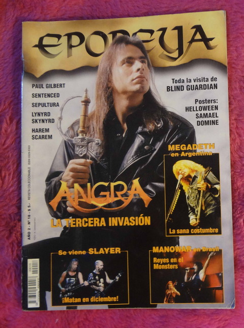 revista Epopeya Año 2 N° 18 - Octubre 1998 - Angra - Megadeth