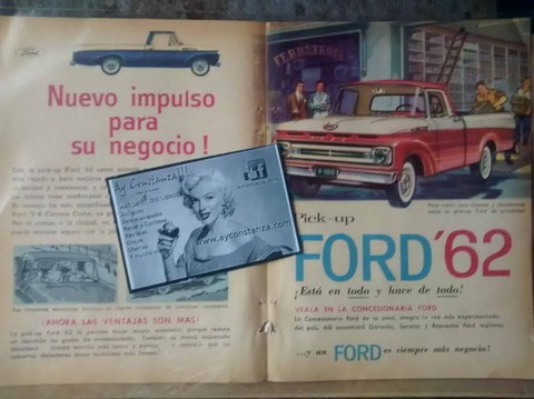 Publicidad Antigua Pick Up Ford 62