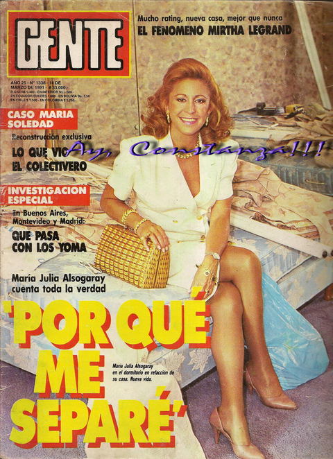 revista Gente - 14 de Marzo de 1991 caso Maria Soledad - Mirtha Legrand - Hebe de Bonafini - Firmenich 