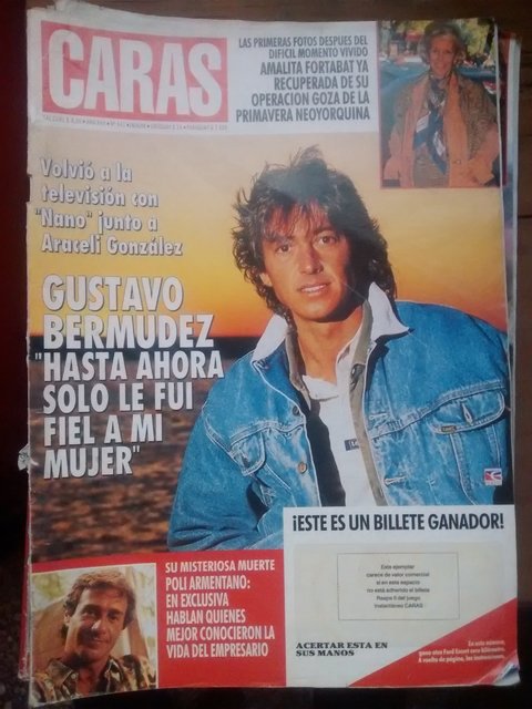 Revista Caras - Abril 1994 - Gustavo Bermudez - Carolina Peleretti - Poli Armentano - Carlos Mata
