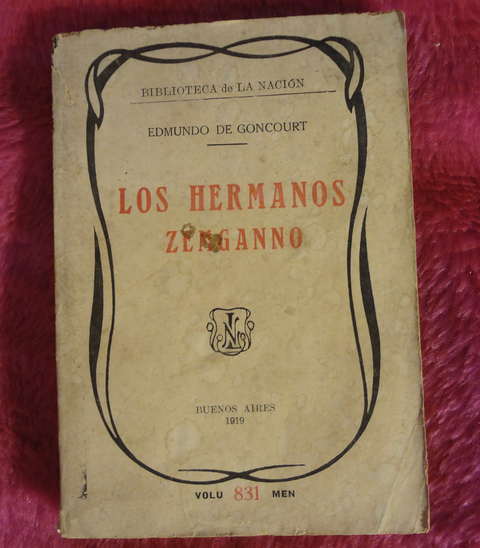 Los Hermanos Zemganno de Edmundo De Goncourt 