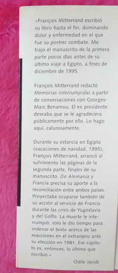 Memorias interrumpidas de Francois Mitterrand