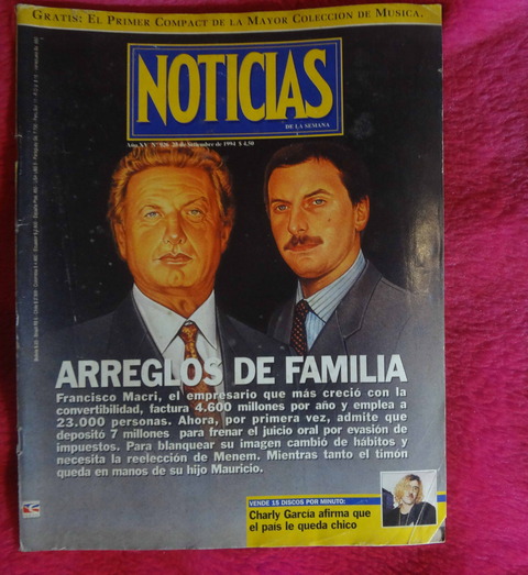 Revista Noticias 25 de Septiembre de 1994 - Isabel Allende - Julio Iglesias