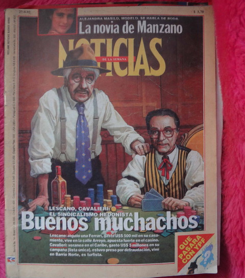 Revista Noticias 27 de Septiembre de 1992 - Rodolfo Rabanal - Mario Vargas Llos