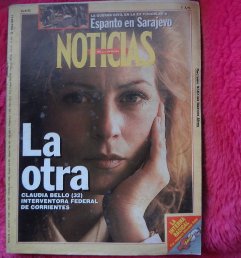 Revista Noticias 16 de Agosto de 1992 - Sandra Mihanovich - Malvinas -