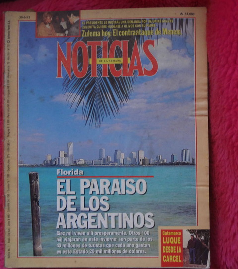 Revista Noticias Junio de 1991- Carlos Jauregui - Fito Paez - Soda Stereo