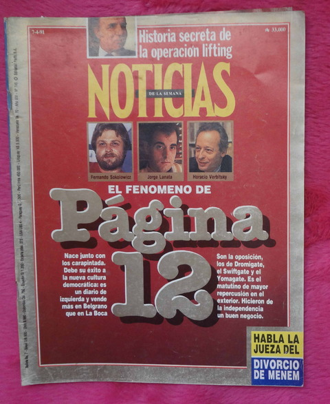 Revista Noticias 7 de Abril de 1991 - El fenomeno de Pagina/12 - El ghetto gay