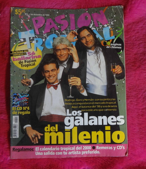 Revista Pasion Tropical - Diciembre de 1999 - Rodrigo Bueno - Daniel Agostini - Hernán Rodriguez