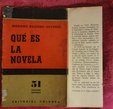 Qué es la novela de Mariano Baquero Goyanes
