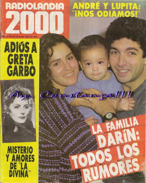 revista Radiolandia 2000 - 19 de Abril de 1990 - Ricardo Darin y familia - Pablito Ruiz - Amandote - Fontova