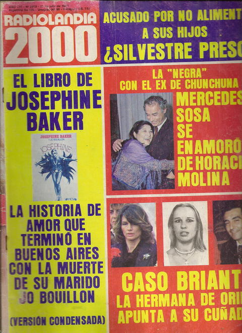 revista Radiolandia 2000 - 27 de Julio de 1984 - Rolling Stone - Silvestre - Mercedes Sosa - Gabriela Sabatini