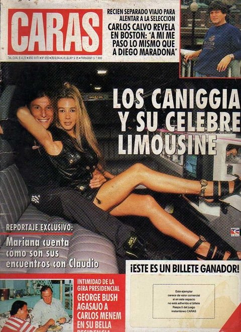Revista CARAS Junio de 1994 - Los Caniggia - Flavia Palmiero - José Luis Clerc - Corin Tellado