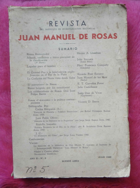 Revista del Instituto de Investigaciones Historicas Juan Manuel de Rosas - Año 1940