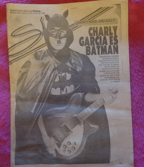 Suplemento SI de Clarín - 13 de Octubre de 1989 - Charly García es Batman