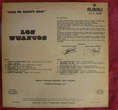 Los wuancos - Cosas de nuestro amor - Juan Roberto Guzman y Miguel Angel Gutierrez - comprar online