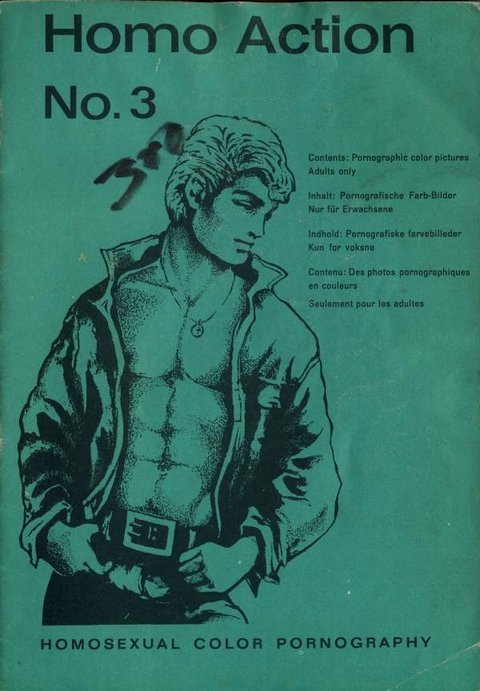 HOMO ACTION N° 3 Homosexual Color Pornography - Denmark - 1970