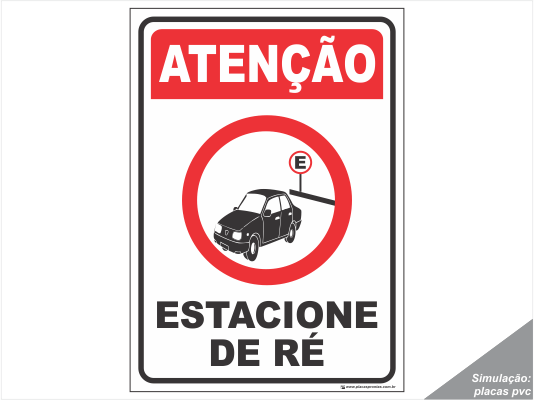 Placa ou Adesivo para Estacionamento Estacione de Ré (Cod Aparador Sofa Lateral ~ Placa ou Adesivo para Estacionamento Estacione de Ré (Cod