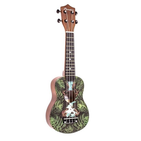 Ukelele Soprano BAMBOO Waterfall de estudio con diseño. Incluye funda BD-31