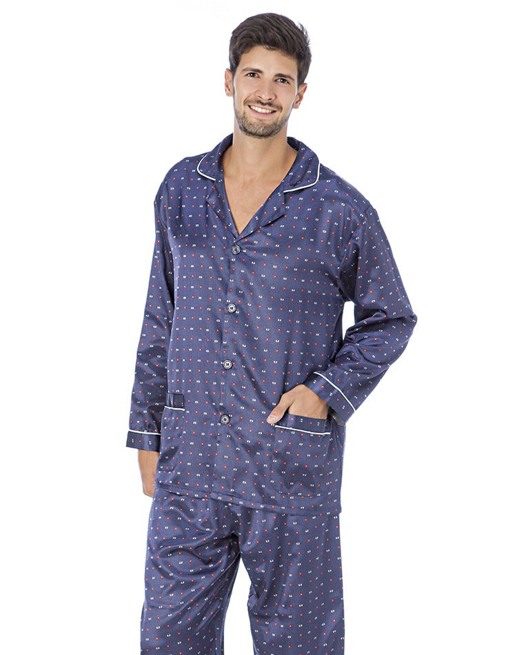 Doaraha Pijamas Hombres Invierno Pijama Hombre Largo de 100% Algodón Conjunto de Pijamas Hombres 2 Piezas Pijama para Hombre Manga Larga