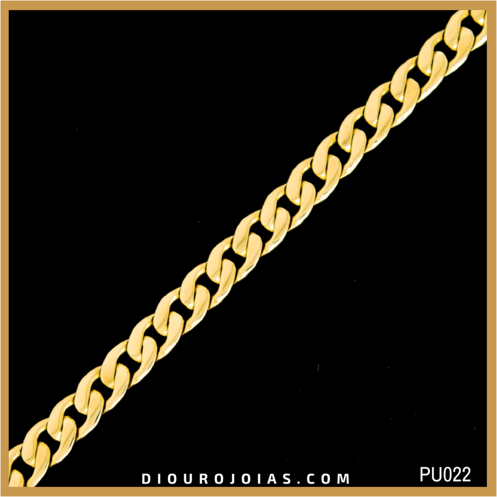 Pulseira de Ouro Masculina Grossa Grumet Cod.PU022 — Diouro Joias