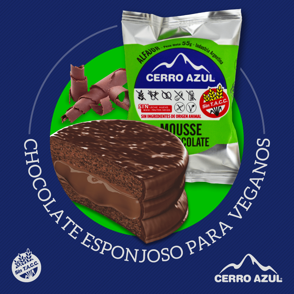 Alfajor Mousse Chocolate Veganos Cerro Azul