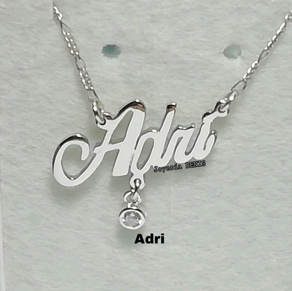 Cadena De Plata Con Nombre Dije cadena nombre plata 925 con detalle de cubic