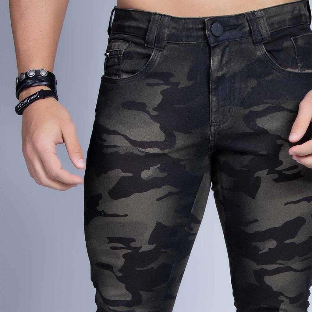 shorts jeans camuflado masculino