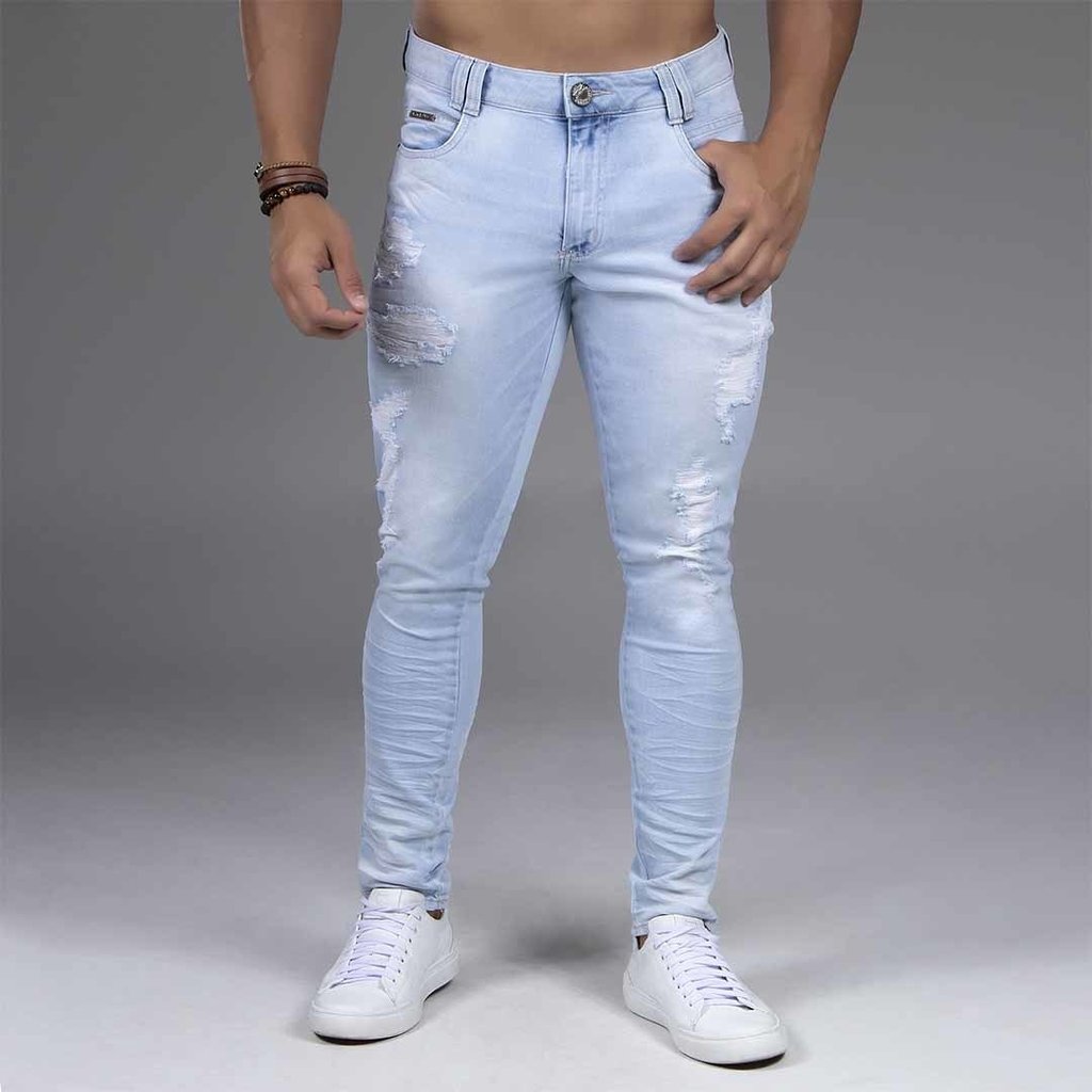 calças jeans masculina clara