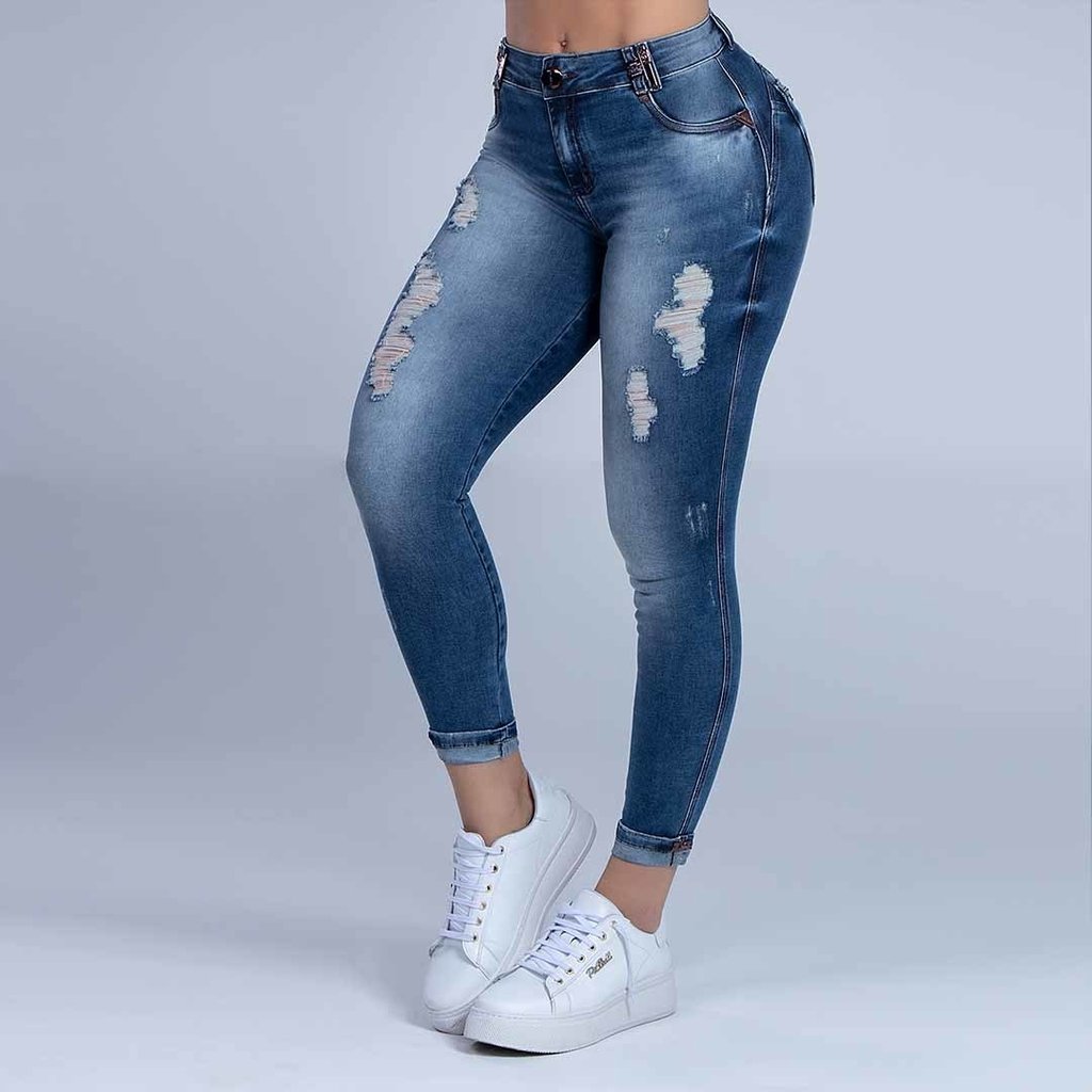 calça jeans com cropped