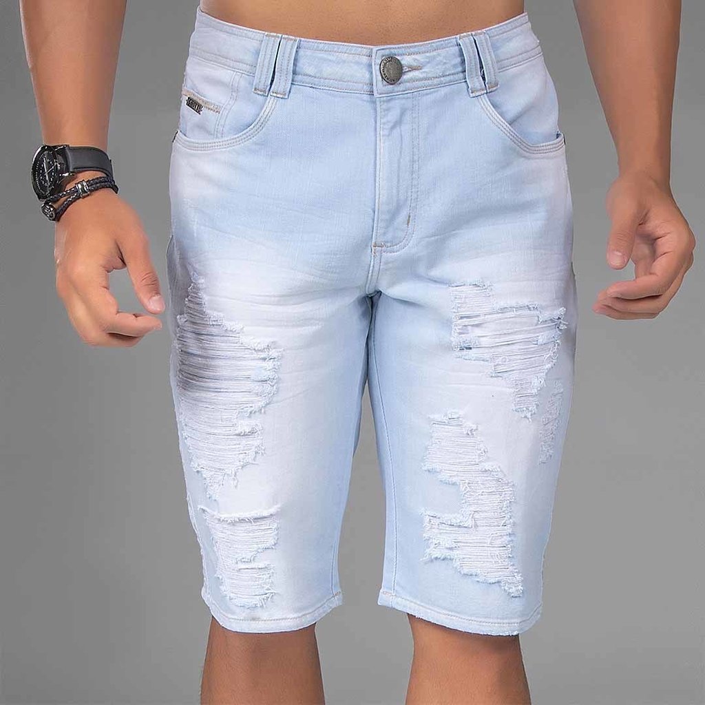 shorts jeans claro masculino