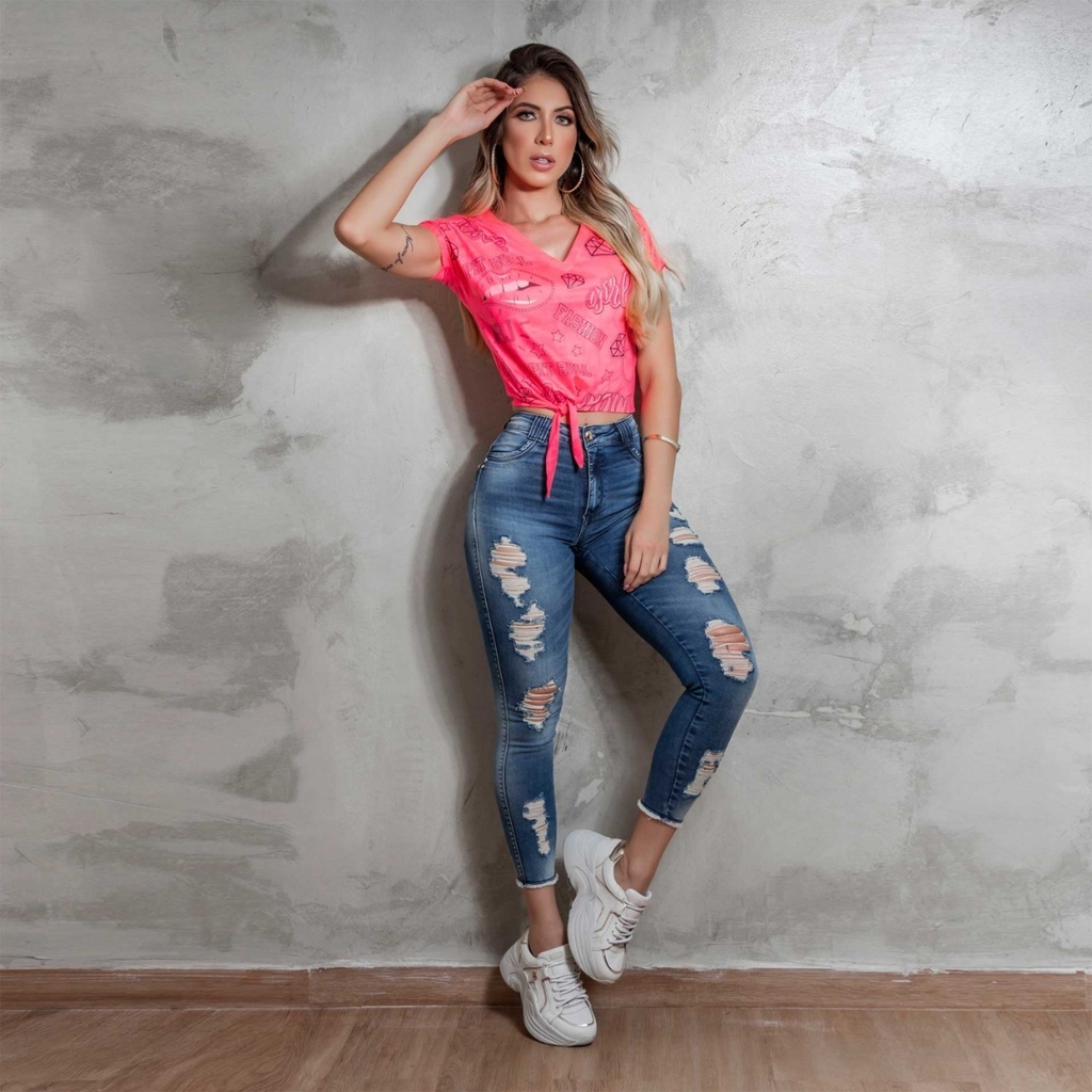 cropped calça jeans