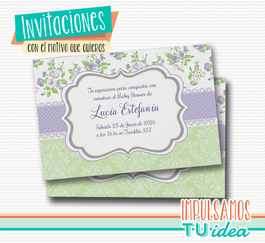 Baby Shower Invitacion Shabby Chic Para Imprimir