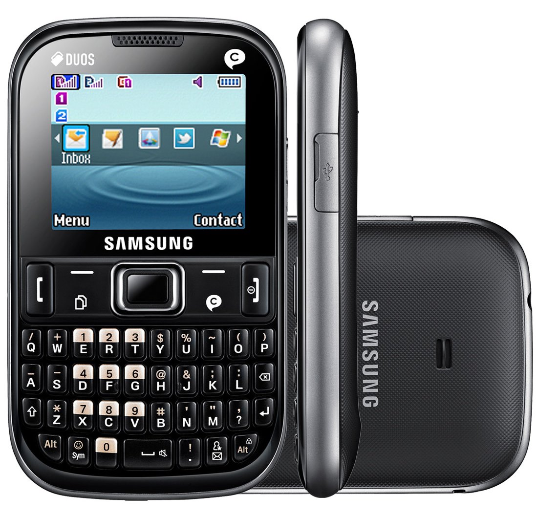 Celular Samsung E1265 Duos Teclado Qwerty, Tela de 2", Rádio FM e Suporte  para Dois Chips